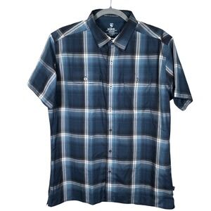 KUHL Shirt Mens Medium Response Eluxur Lite Short Sleeve Plaid Button Up Outdoor